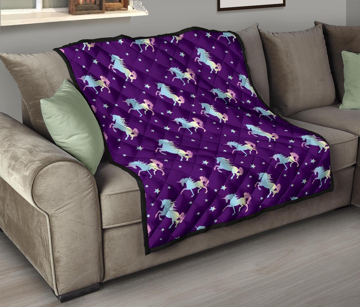 Pattern Print Unicorn Quilt-grizzshop