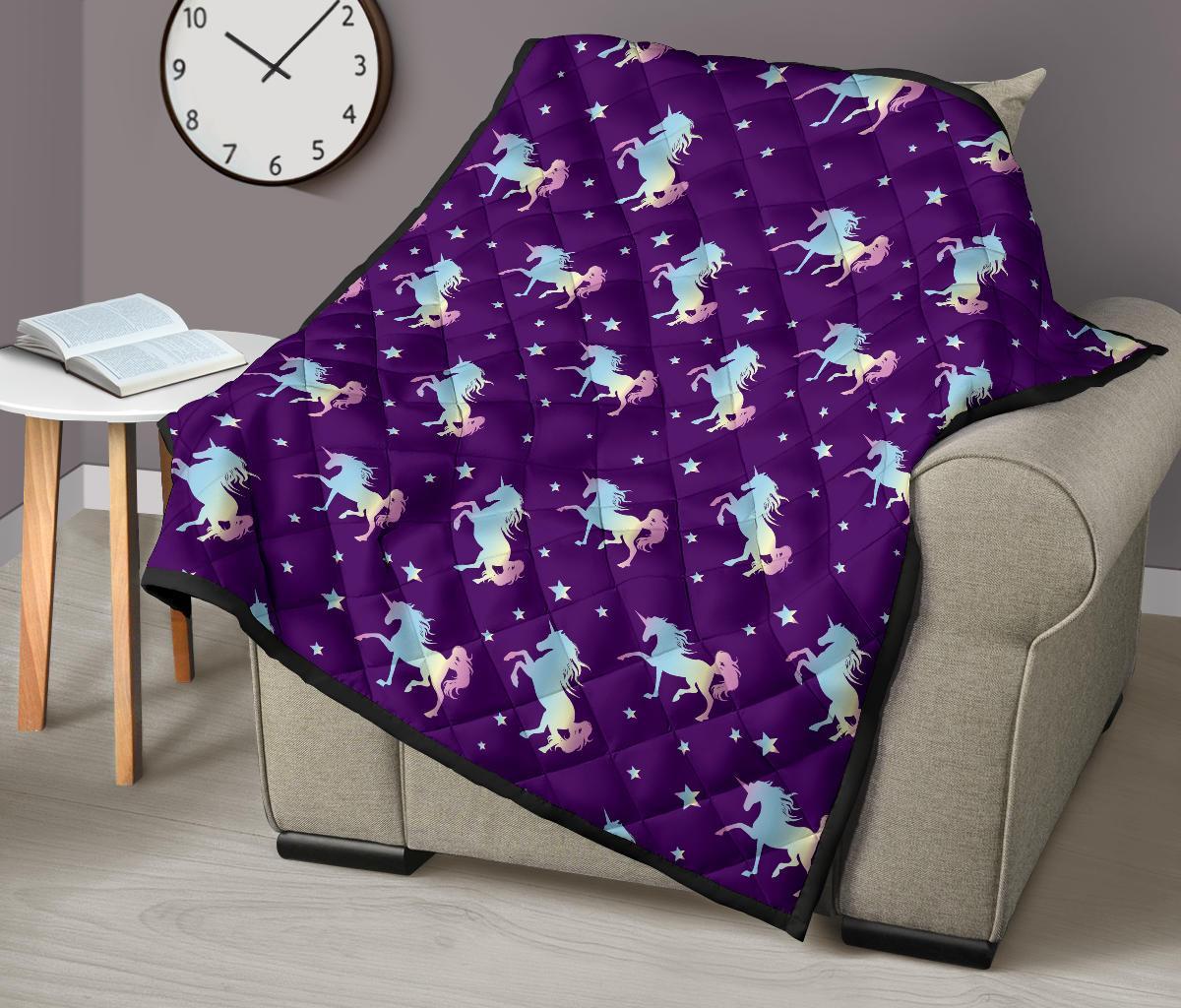 Pattern Print Unicorn Quilt-grizzshop