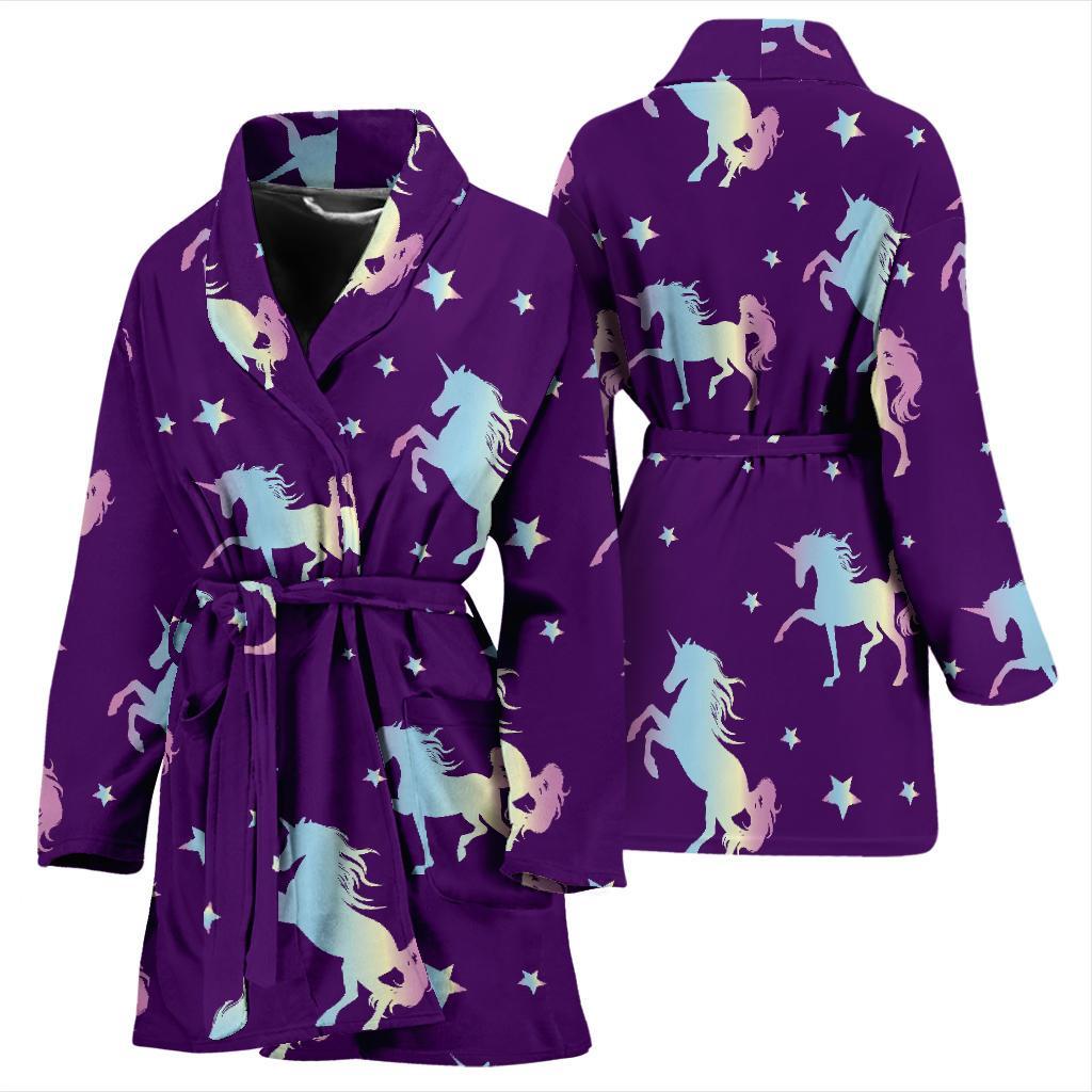 Pattern Print Unicorn Women Long Robe-grizzshop