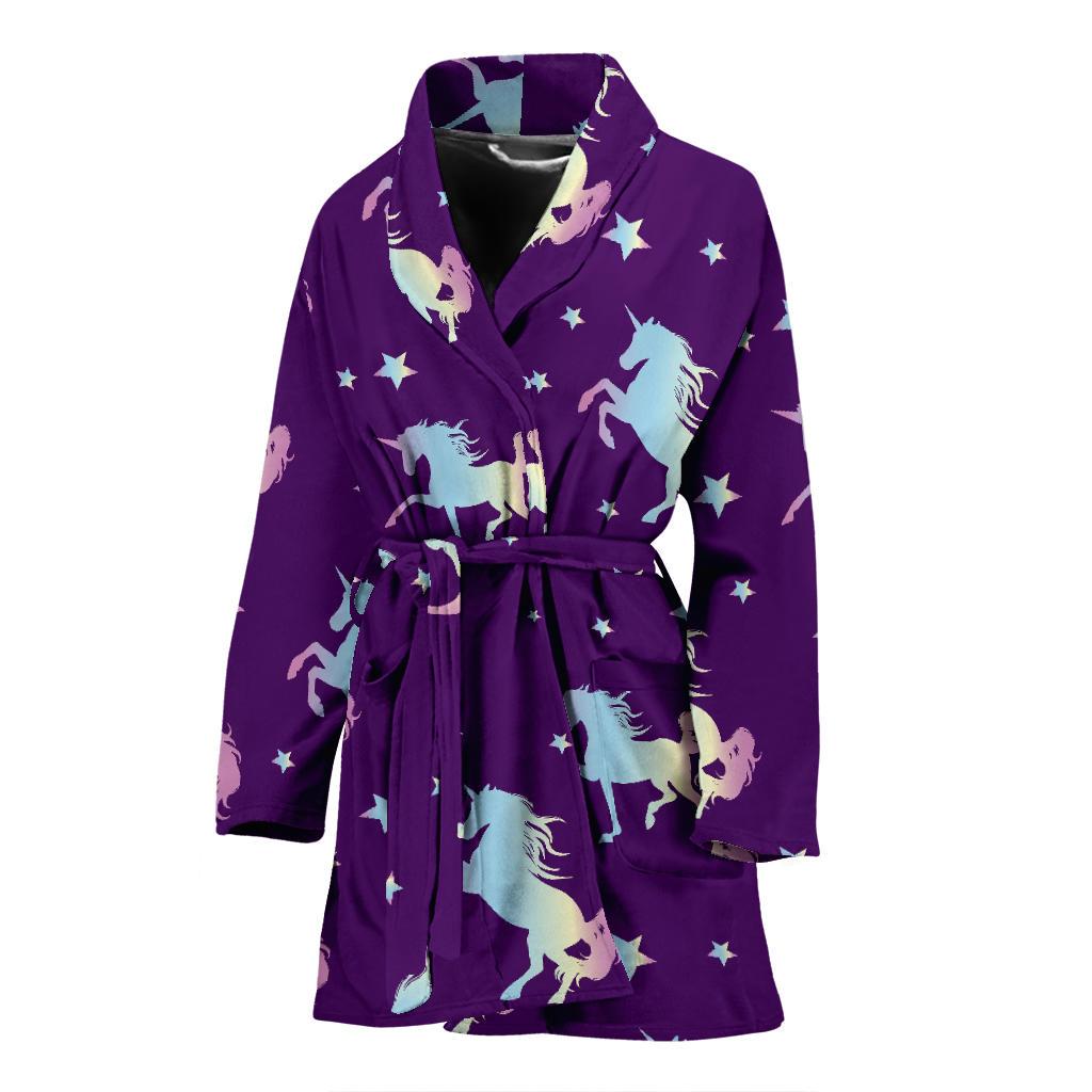 Pattern Print Unicorn Women Long Robe-grizzshop