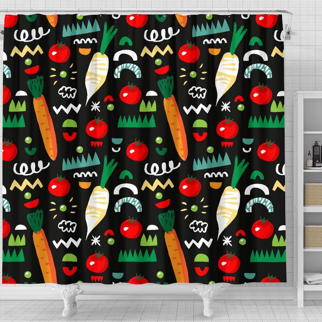 Pattern Print Vegan Bathroom Shower Curtain-grizzshop