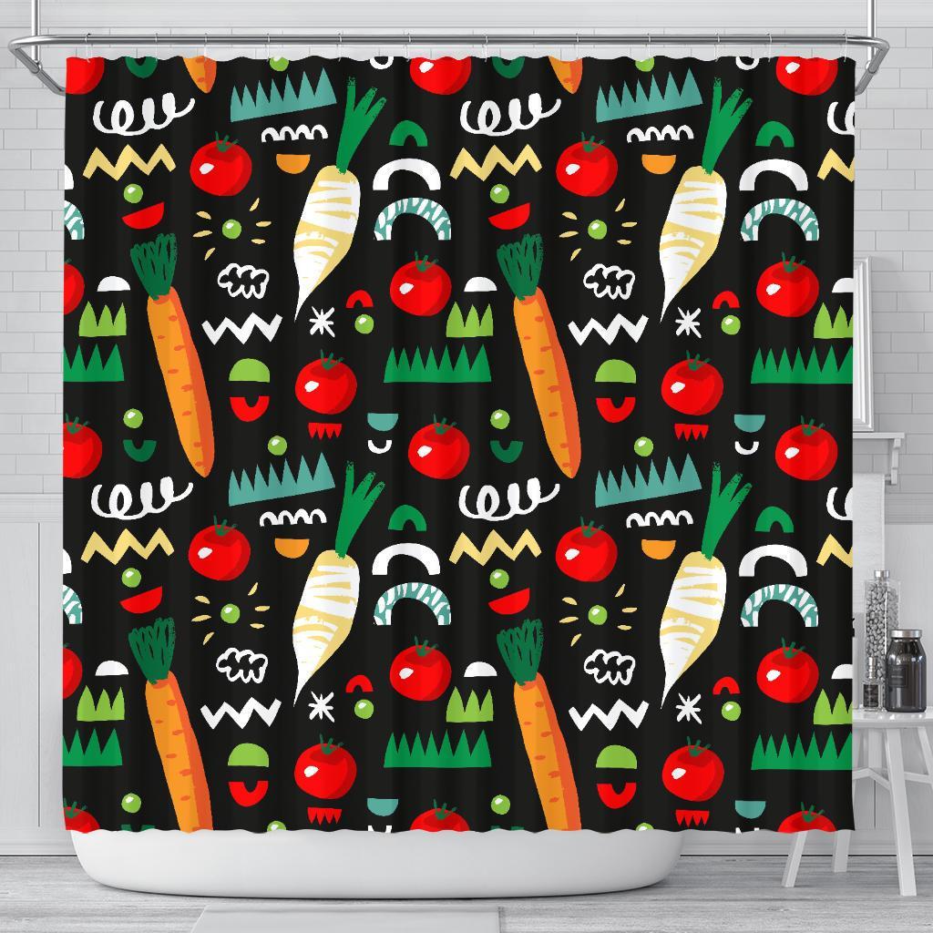 Pattern Print Vegan Bathroom Shower Curtain-grizzshop