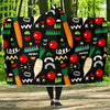 Pattern Print Vegan Hooded Blanket-grizzshop