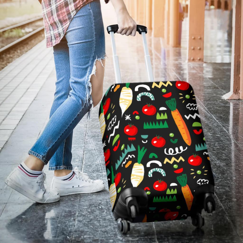 Pattern Print Vegan Luggage Cover Protector-grizzshop