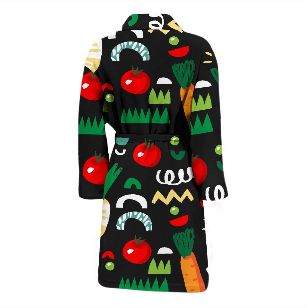 Pattern Print Vegan Men Long Robe-grizzshop