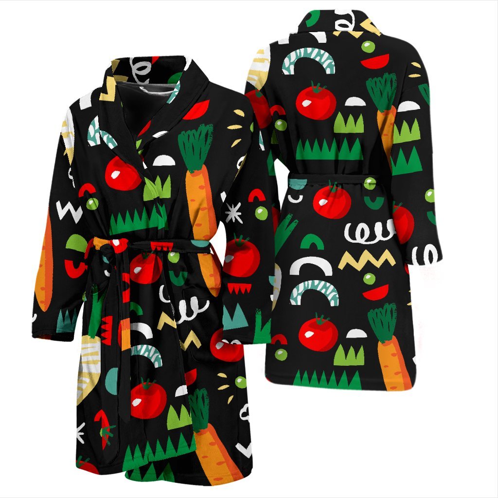 Pattern Print Vegan Men Long Robe-grizzshop