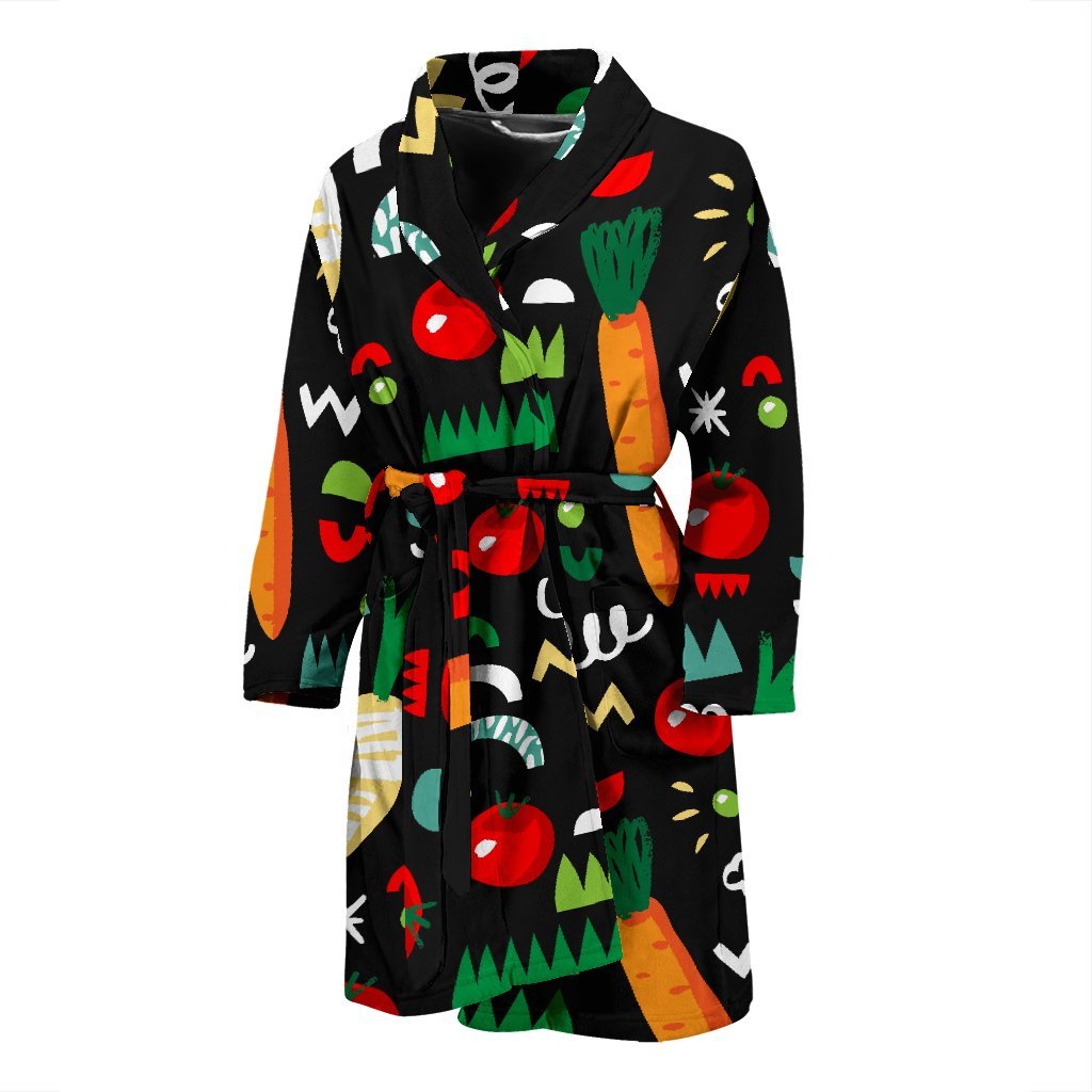 Pattern Print Vegan Men Long Robe-grizzshop