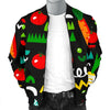 Pattern Print Vegan Men's Bomber Jacket-grizzshop