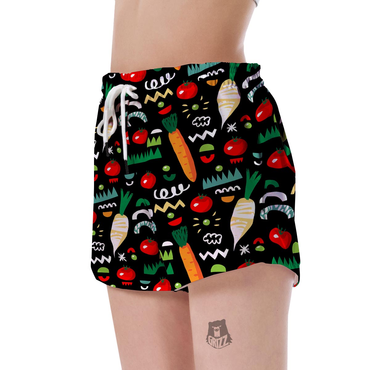 Pattern Print Vegan Women's Shorts-grizzshop