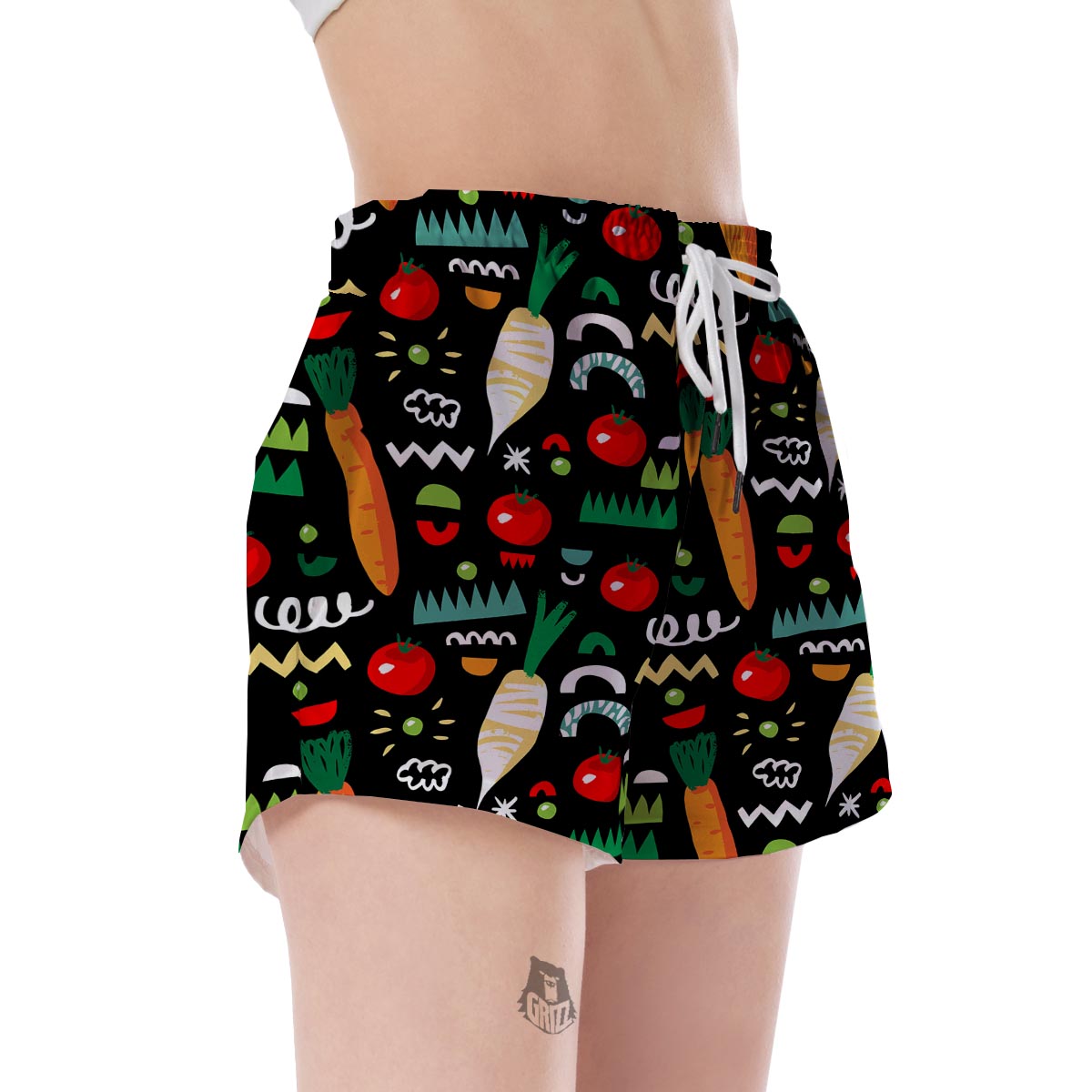 Pattern Print Vegan Women's Shorts-grizzshop