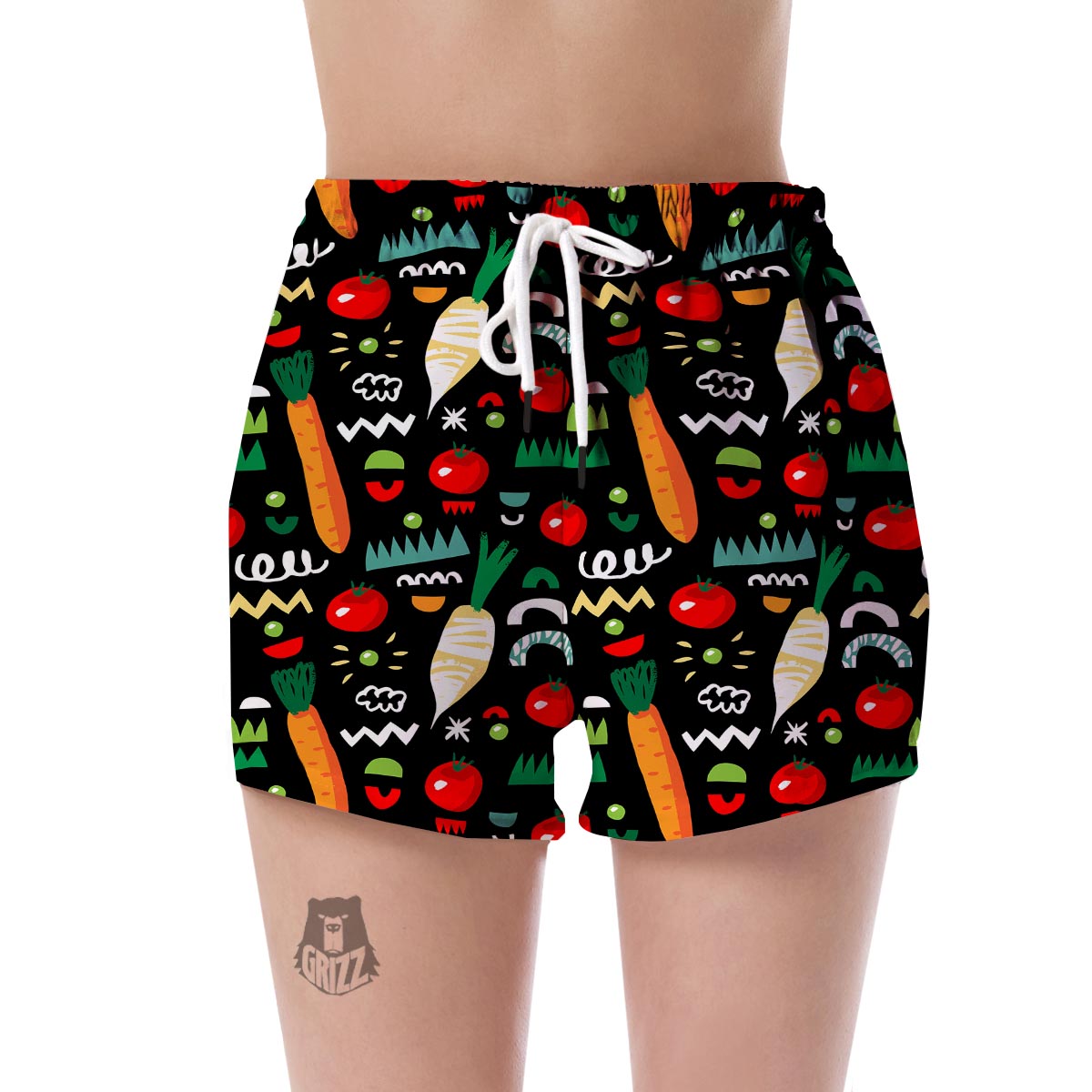 Pattern Print Vegan Women's Shorts-grizzshop