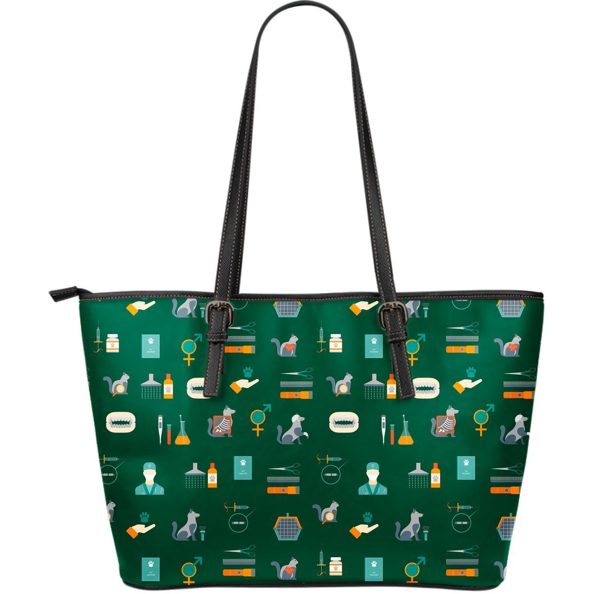 Pattern Print Veterianary Leather Tote Bag-grizzshop