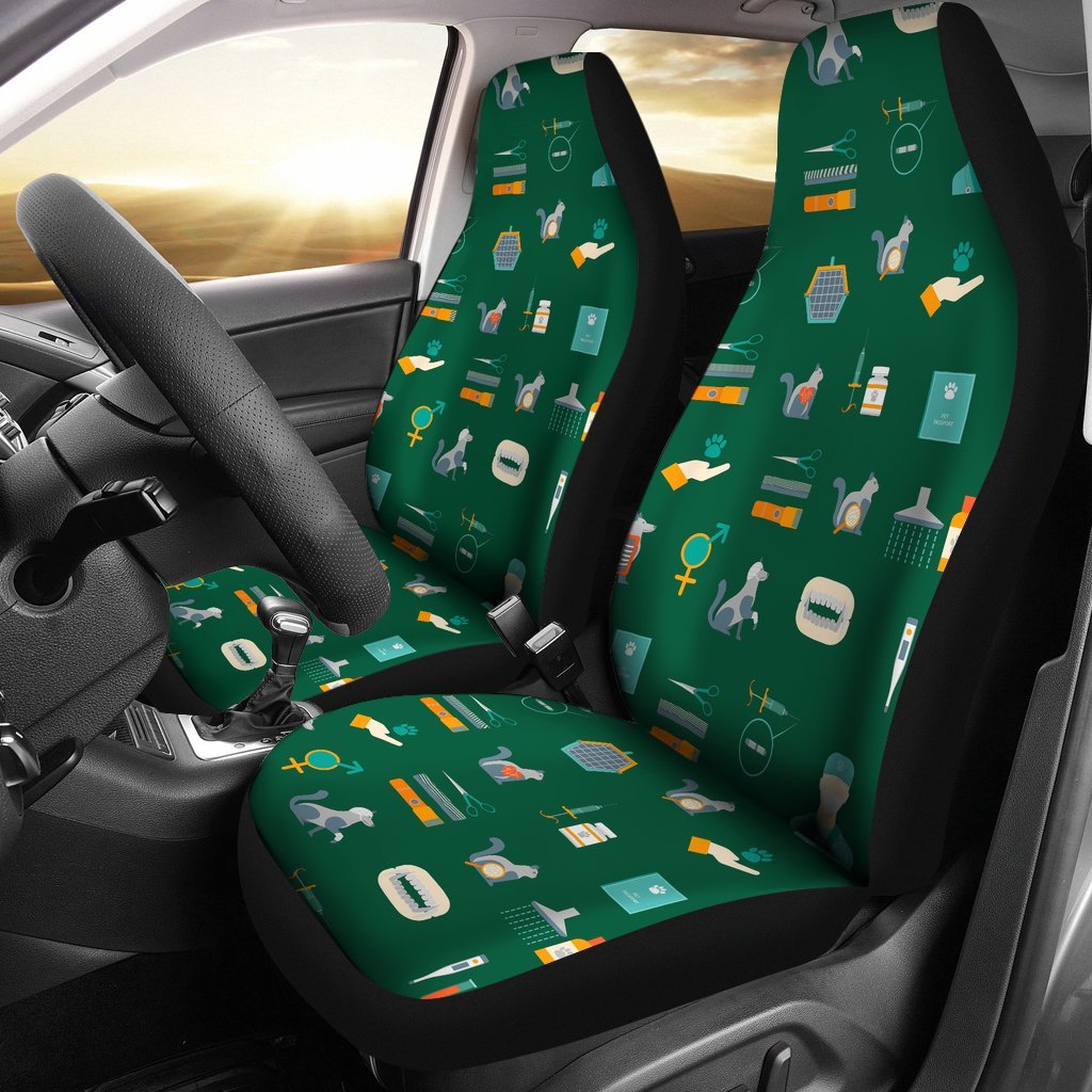 Pattern Print Veterianary Universal Fit Car Seat Covers-grizzshop