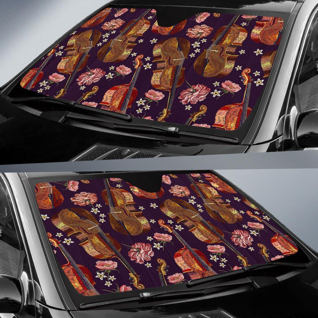 Pattern Print Violin Car Sun Shade-grizzshop