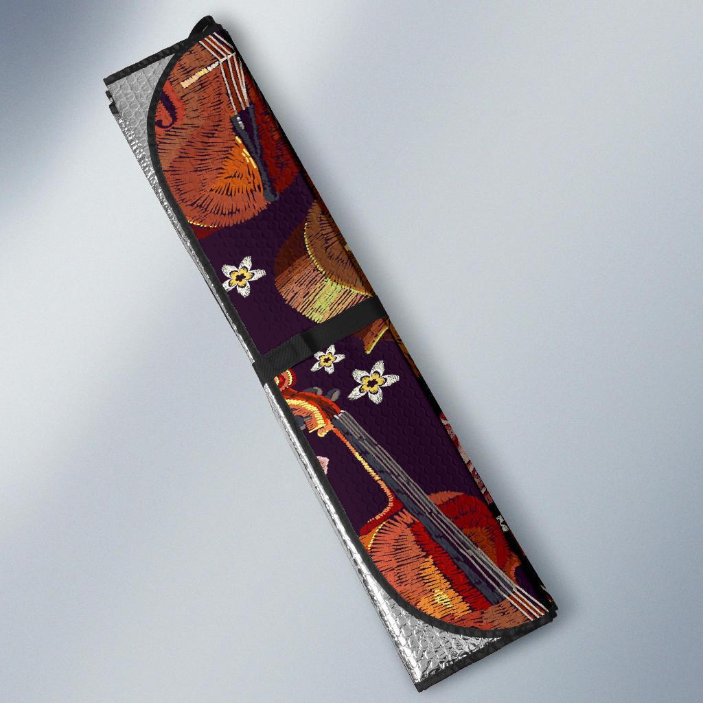 Pattern Print Violin Car Sun Shade-grizzshop