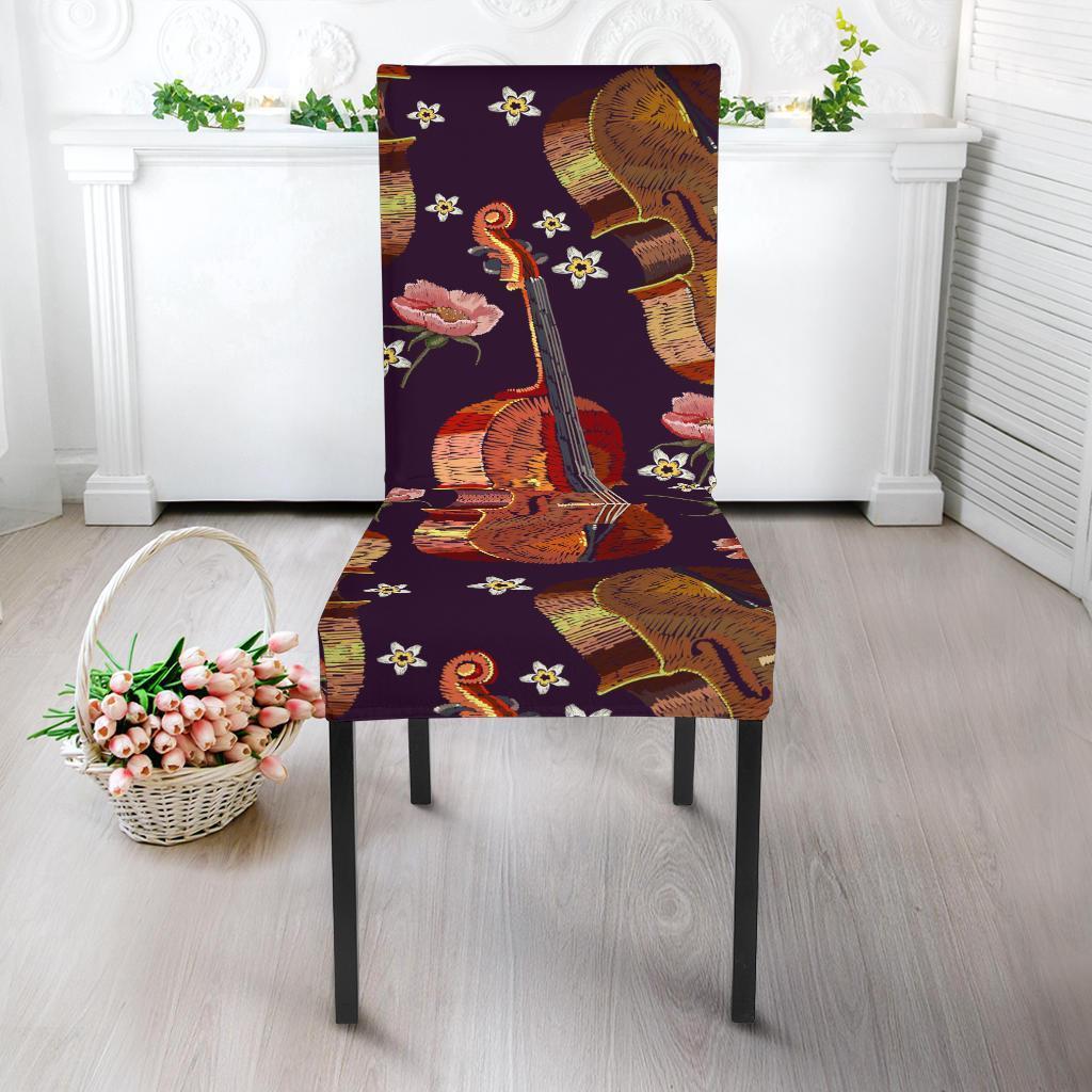 Pattern Print Violin Chair Cover-grizzshop