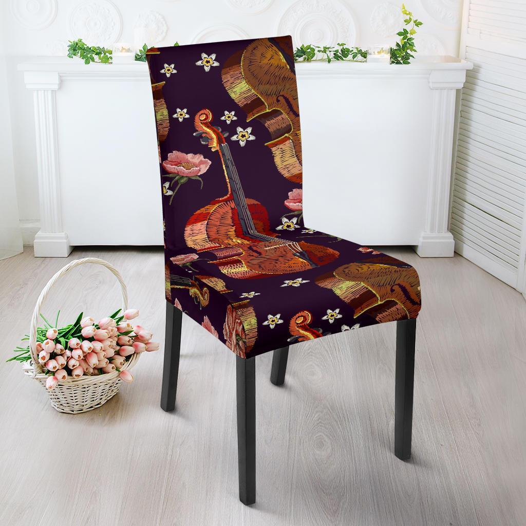 Pattern Print Violin Chair Cover-grizzshop