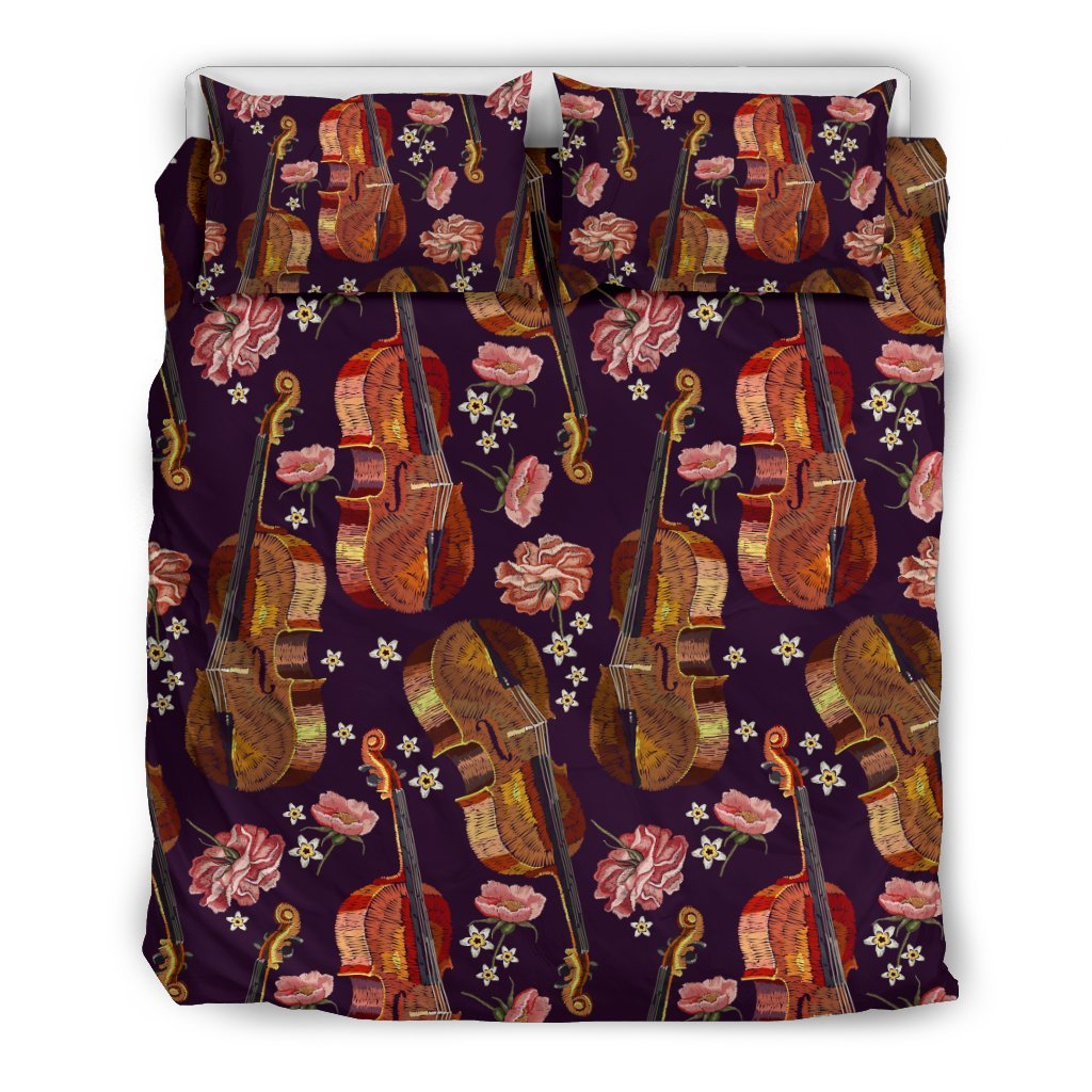 Pattern Print Violin Duvet Cover Bedding Set-grizzshop