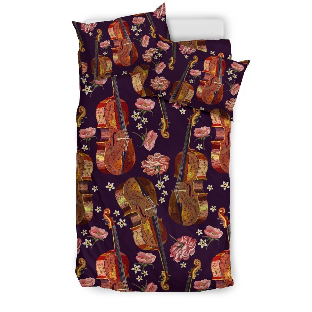 Pattern Print Violin Duvet Cover Bedding Set-grizzshop