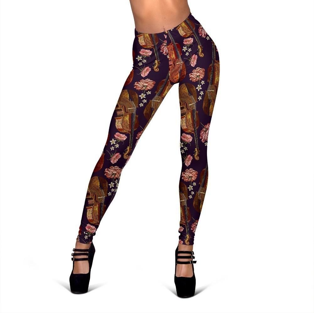 Pattern Print Violin Pattern Print Women Leggings-grizzshop