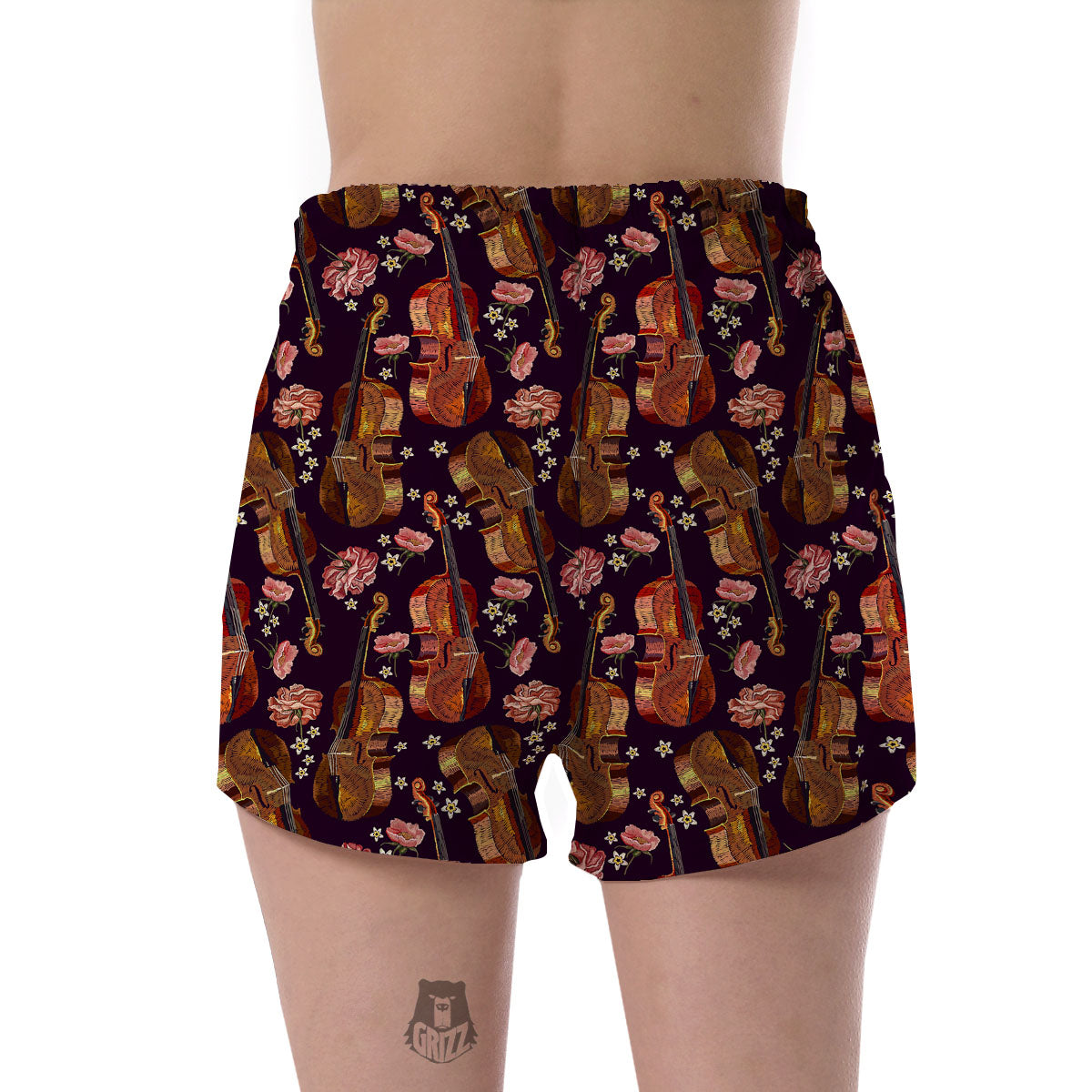 Pattern Print Violin Women's Shorts-grizzshop