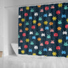 Pattern Print Virus Bacteria Bathroom Shower Curtain-grizzshop