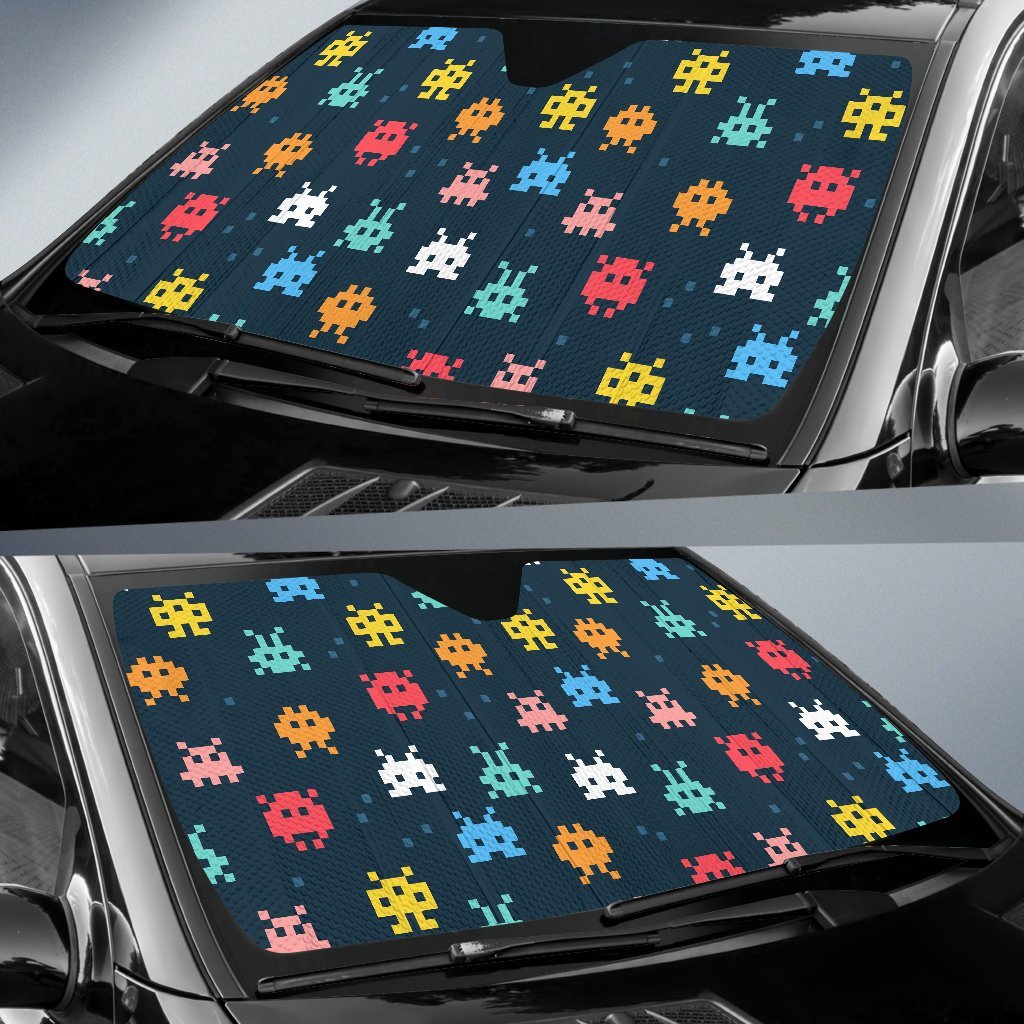 Pattern Print Virus Bacteria Car Sun Shade-grizzshop