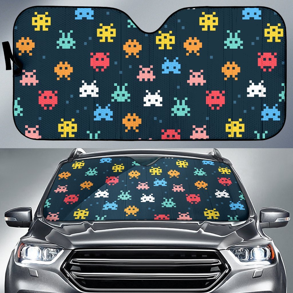 Pattern Print Virus Bacteria Car Sun Shade-grizzshop