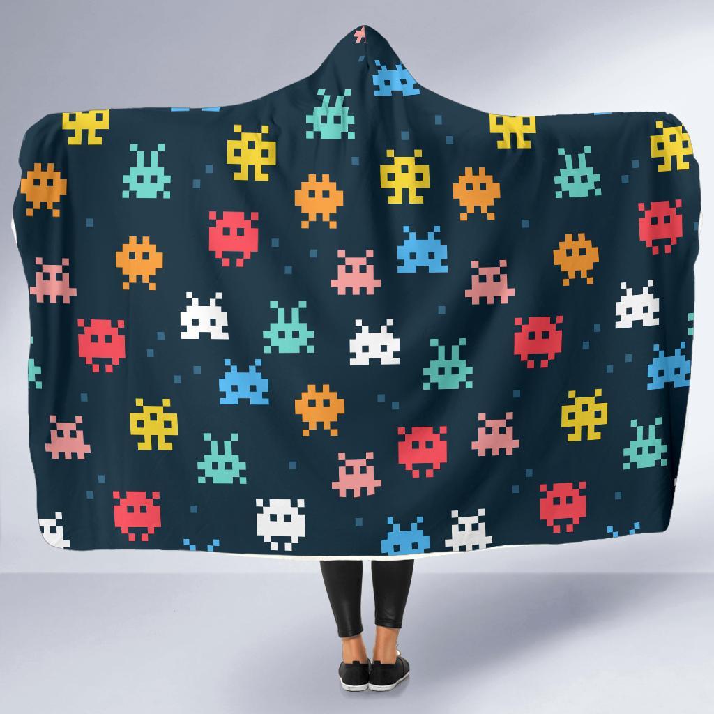 Pattern Print Virus Bacteria Hooded Blanket-grizzshop