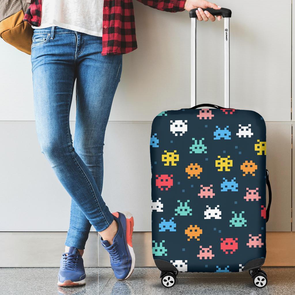 Pattern Print Virus Bacteria Luggage Cover Protector-grizzshop