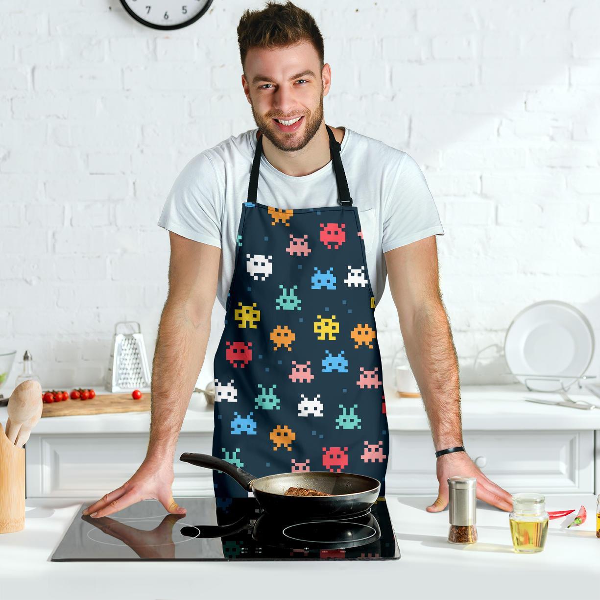 Pattern Print Virus Bacteria Men's Apron-grizzshop