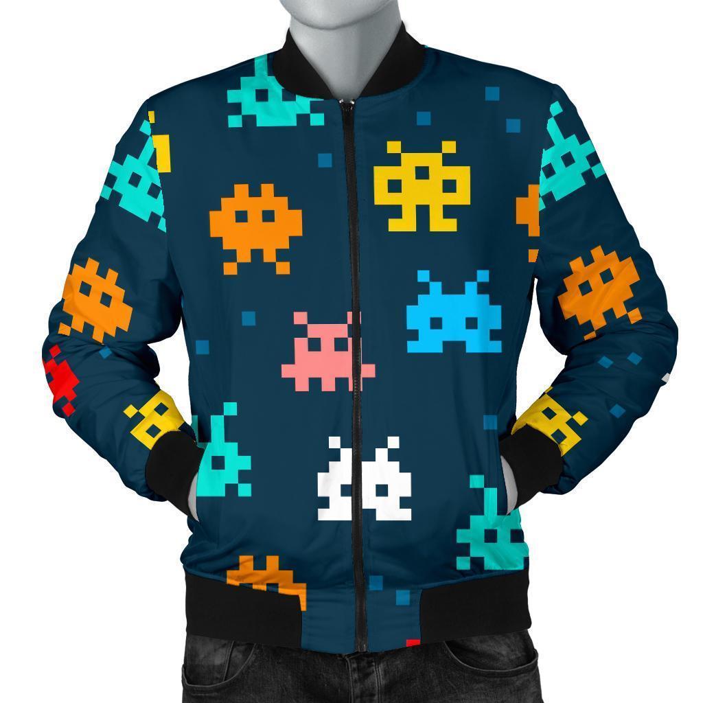 Pattern Print Virus Bacteria Men's Bomber Jacket-grizzshop