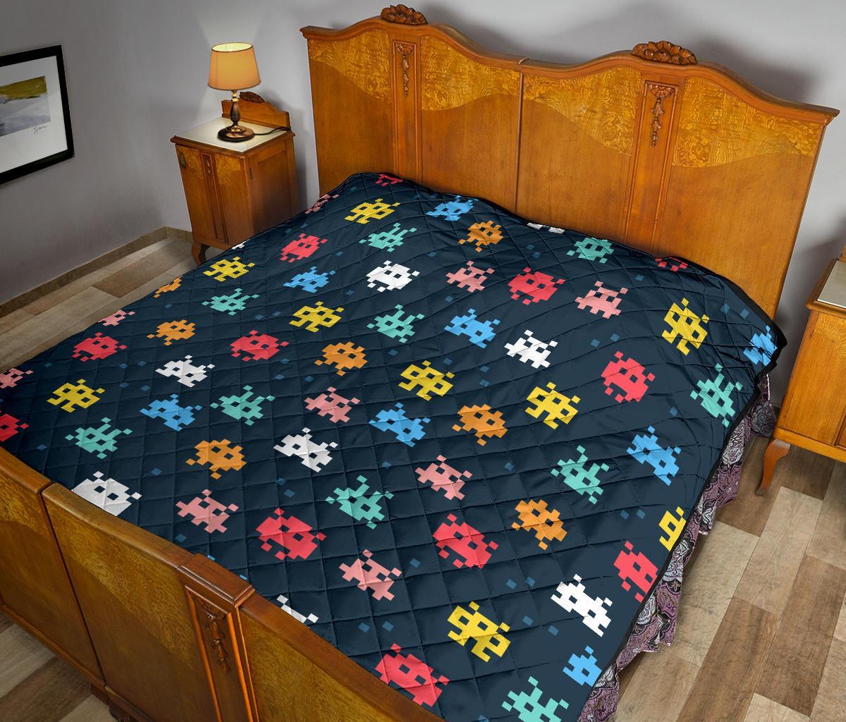 Pattern Print Virus Bacteria Quilt-grizzshop