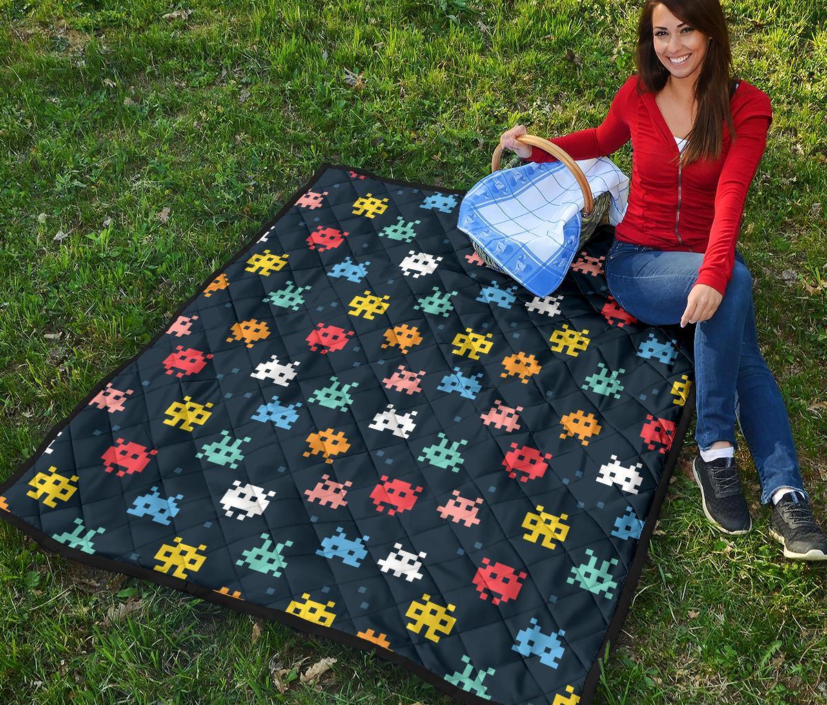 Pattern Print Virus Bacteria Quilt-grizzshop