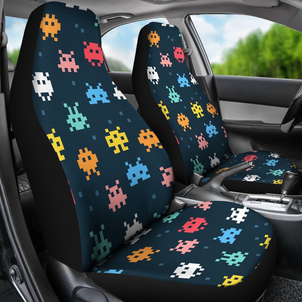 Pattern Print Virus Bacteria Universal Fit Car Seat Covers-grizzshop