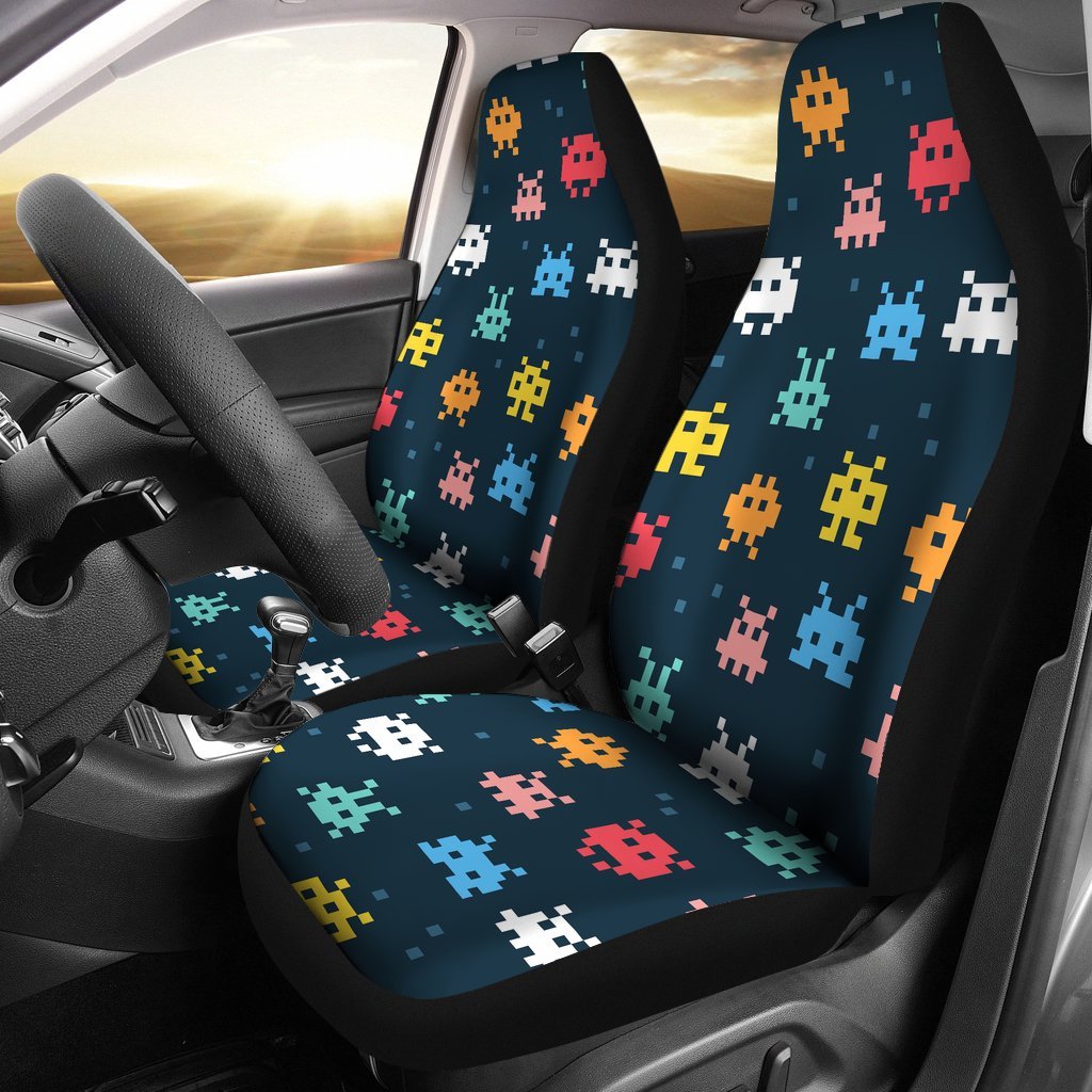 Pattern Print Virus Bacteria Universal Fit Car Seat Covers-grizzshop