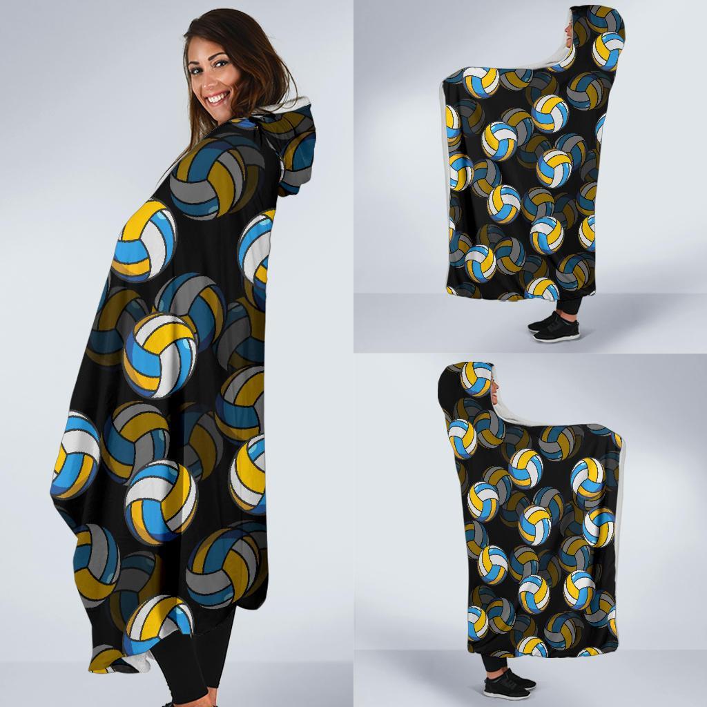 Pattern Print Volleyball Hooded Blanket-grizzshop