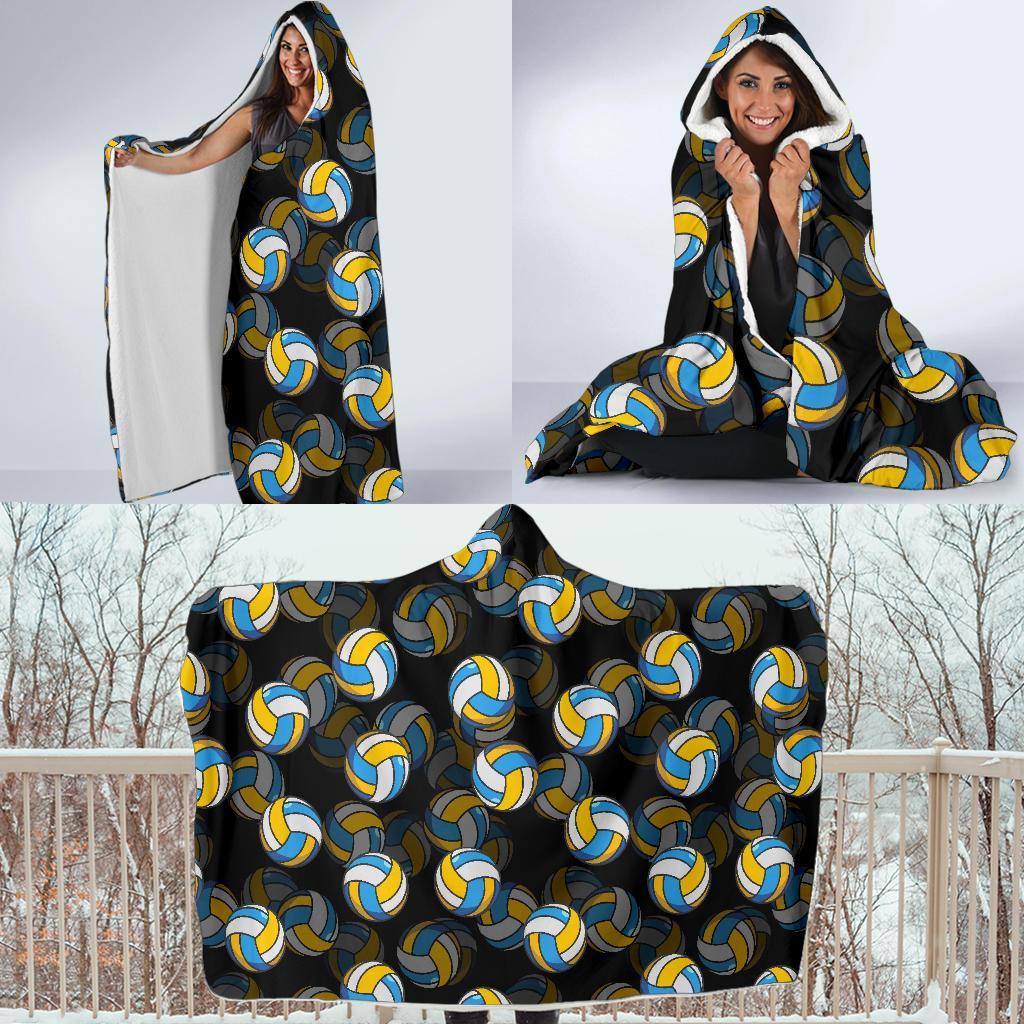 Pattern Print Volleyball Hooded Blanket-grizzshop