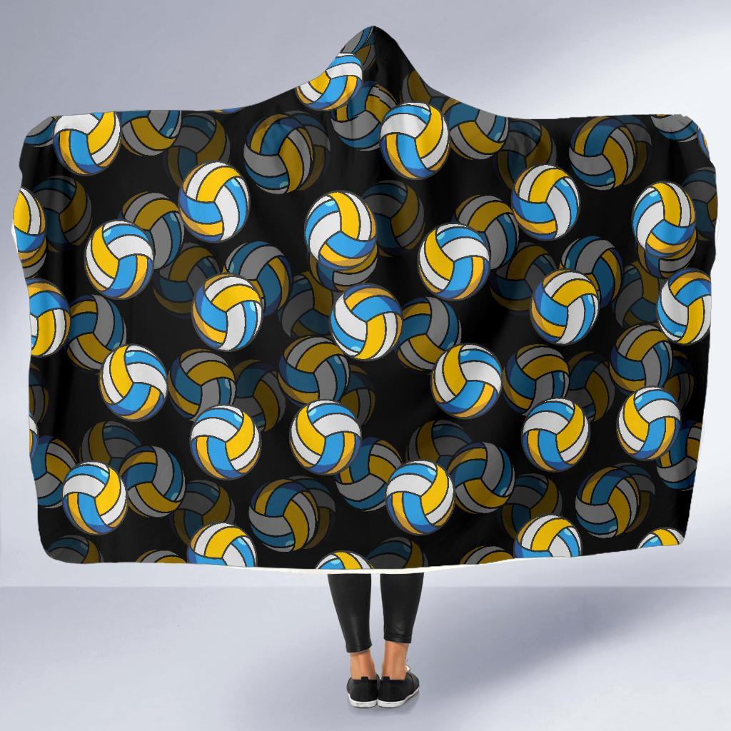 Pattern Print Volleyball Hooded Blanket-grizzshop