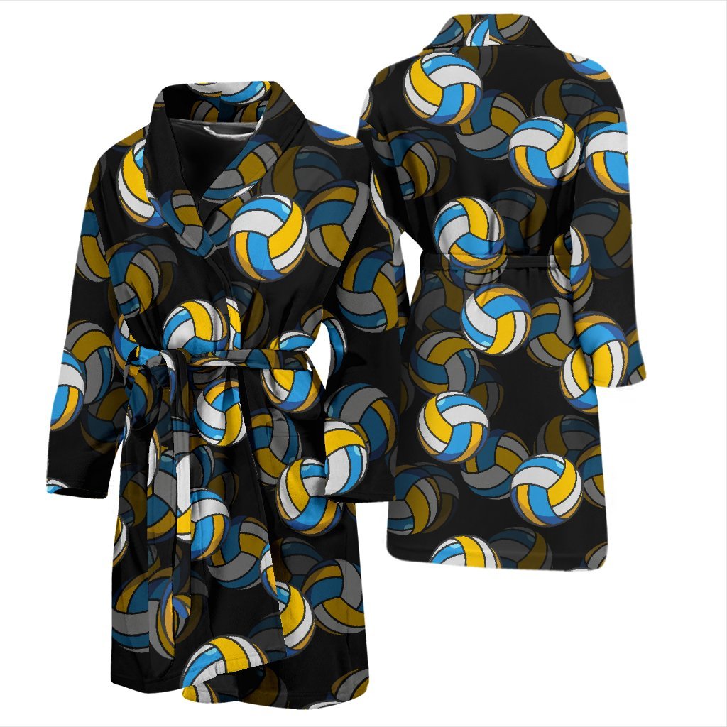 Pattern Print Volleyball Men Long Robe-grizzshop