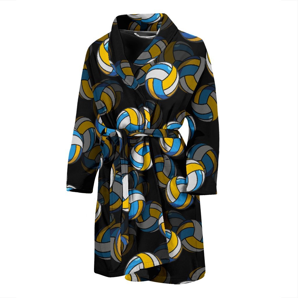 Pattern Print Volleyball Men Long Robe-grizzshop