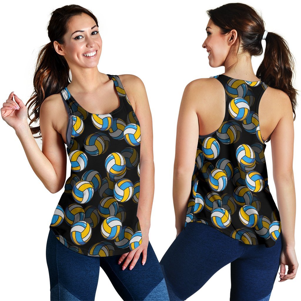 Pattern Print Volleyball Women's Racerback Tank Tops-grizzshop