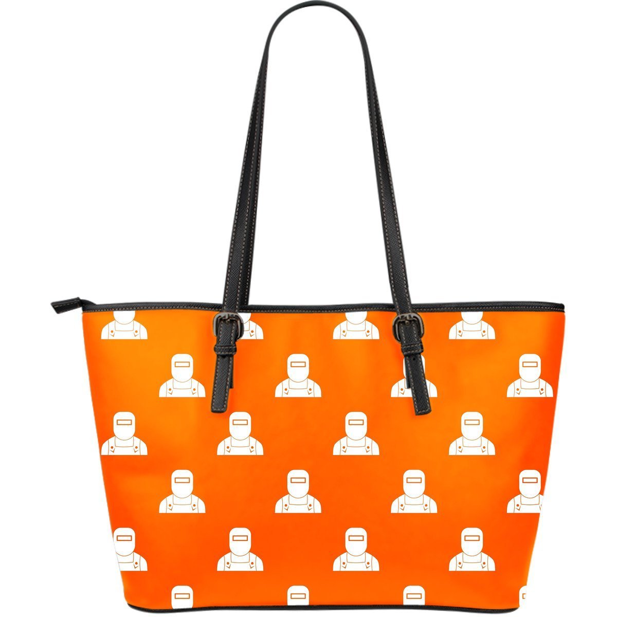 Pattern Print Welder Leather Tote Bag-grizzshop