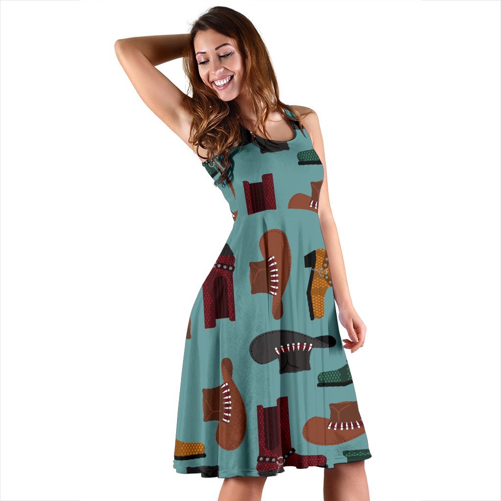 Pattern Print Western Cowboy Dress-grizzshop