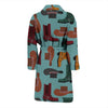 Pattern Print Western Cowboy Men Long Robe-grizzshop