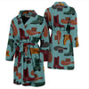 Pattern Print Western Cowboy Men Long Robe-grizzshop