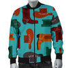 Pattern Print Western Cowboy Men's Bomber Jacket-grizzshop