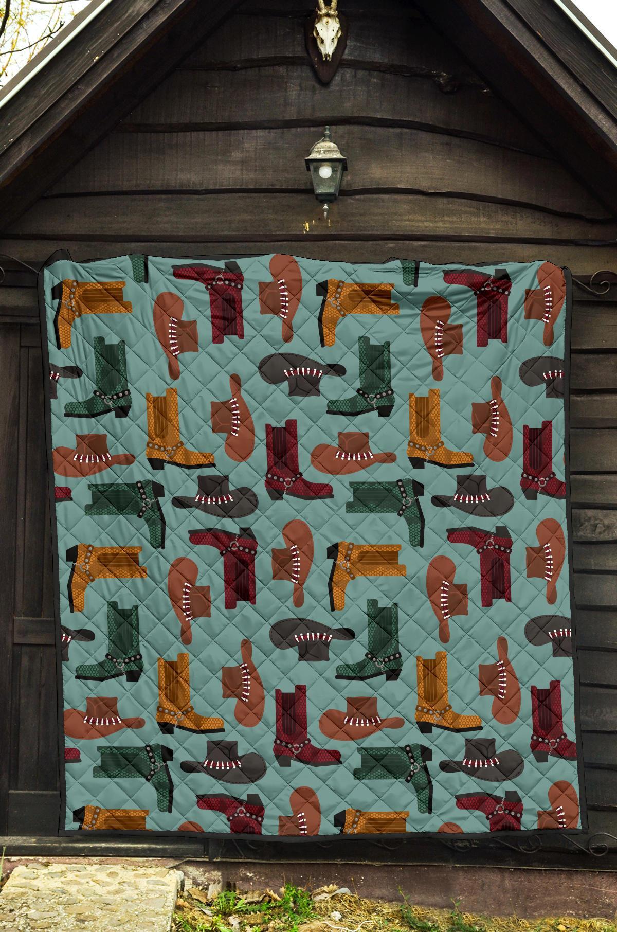 Pattern Print Western Cowboy Quilt-grizzshop