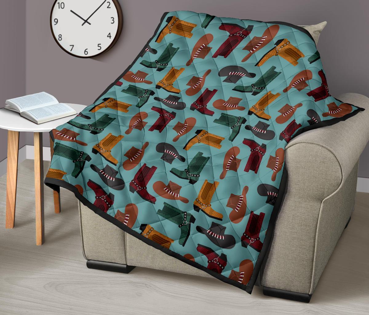 Pattern Print Western Cowboy Quilt-grizzshop