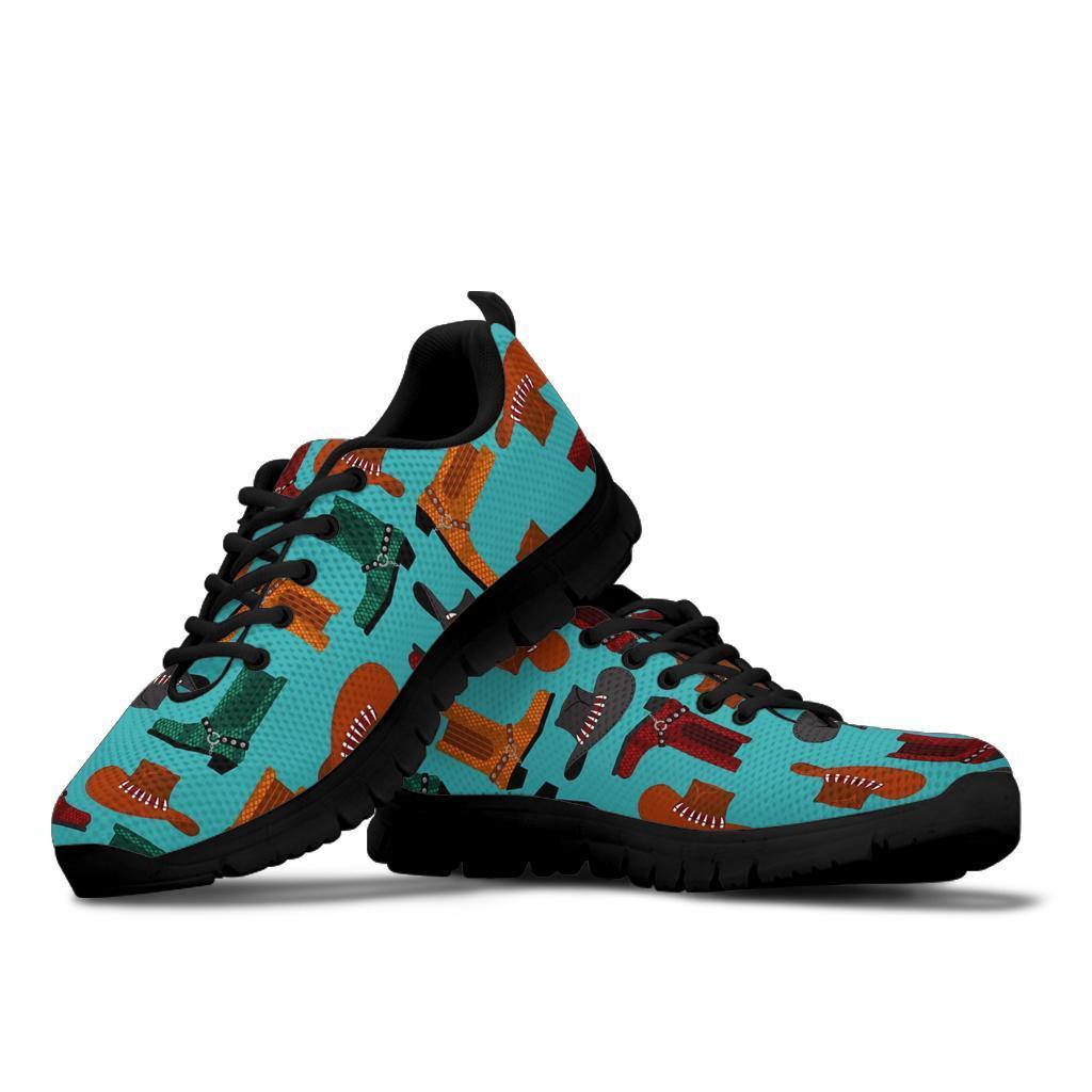 Pattern Print Western Cowboy Sneaker Shoes For Men Women-grizzshop